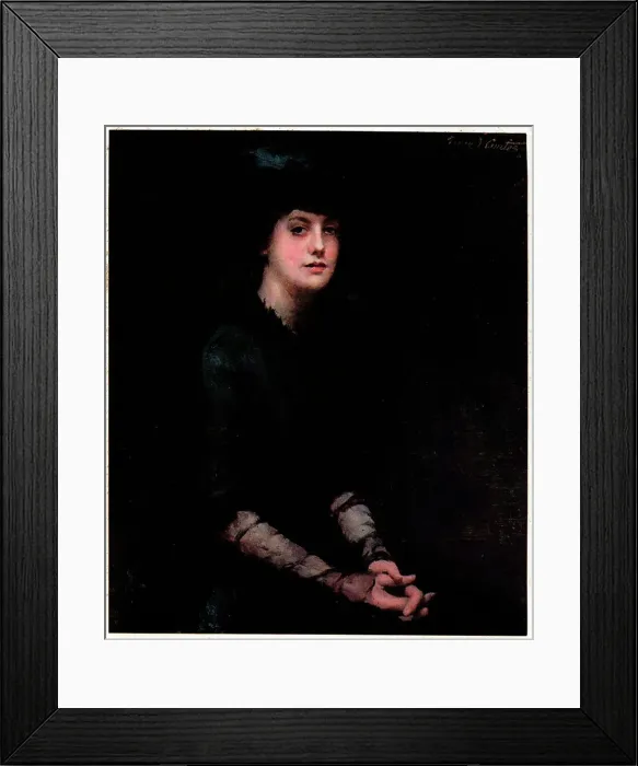 Framed Print : Grace. A portrait oil painting of a young lady named Grace