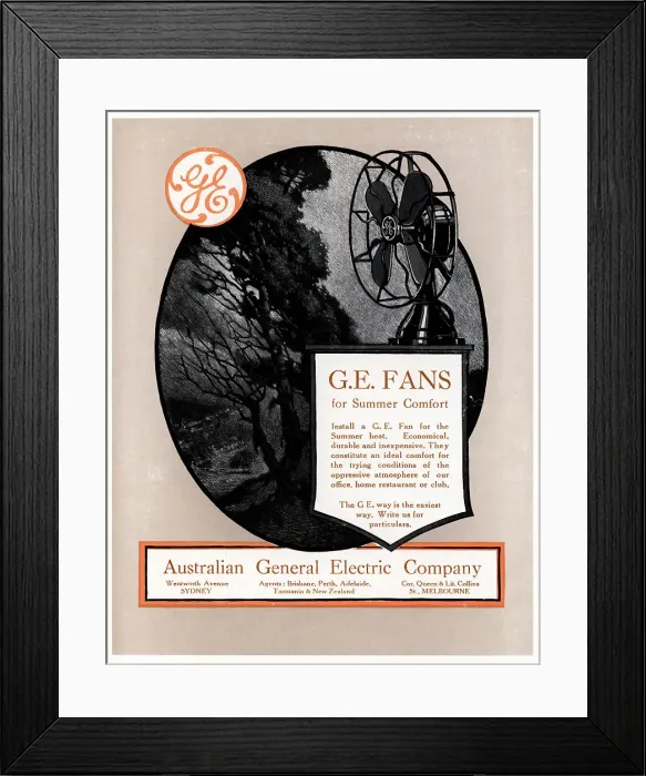 Framed Print : Australian General Electric Advertisement Framed Print : Australian General Electric Advertisement