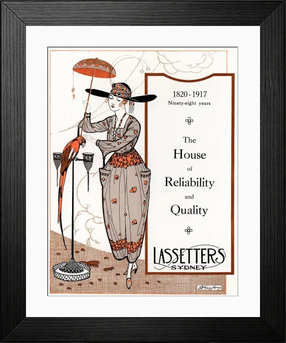 Framed Print : Lassetters Advertisement Framed Print : Lassetters Advertisement