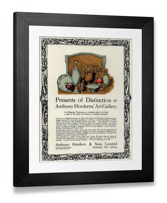 Framed Print : Anthony Hordern & Sons Advertisement Framed Print : Anthony Hordern & Sons Advertisement