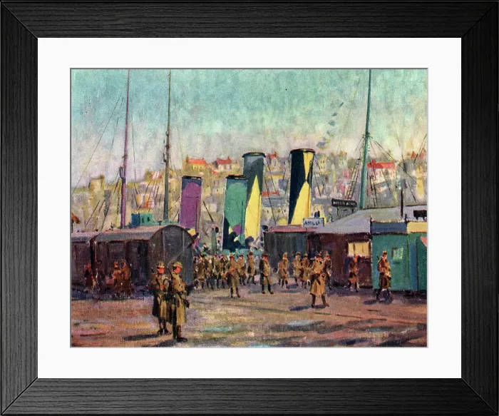 Framed Print : Camouflaged Ships at Boulogne Framed Print : Camouflaged Ships at Boulogne