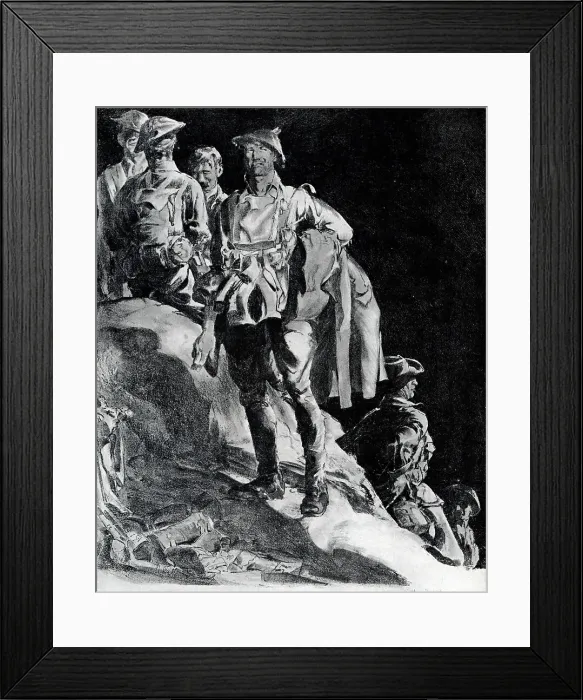 Framed Print : Company awaiting relief near Ville-sur-Ancre Framed Print : Company awaiting relief near Ville-sur-Ancre