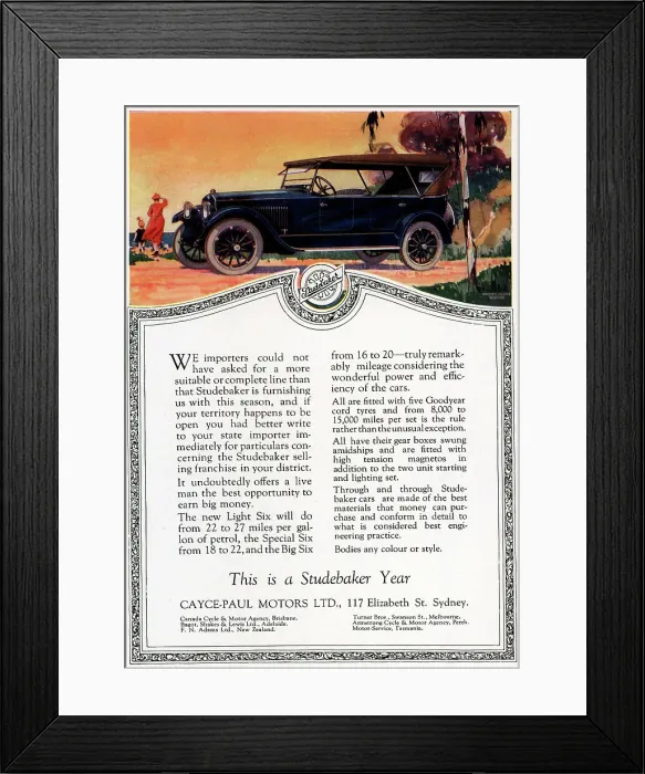 Framed Print : Cayce-Paul Motors Advertisement Framed Print : Cayce-Paul Motors Advertisement