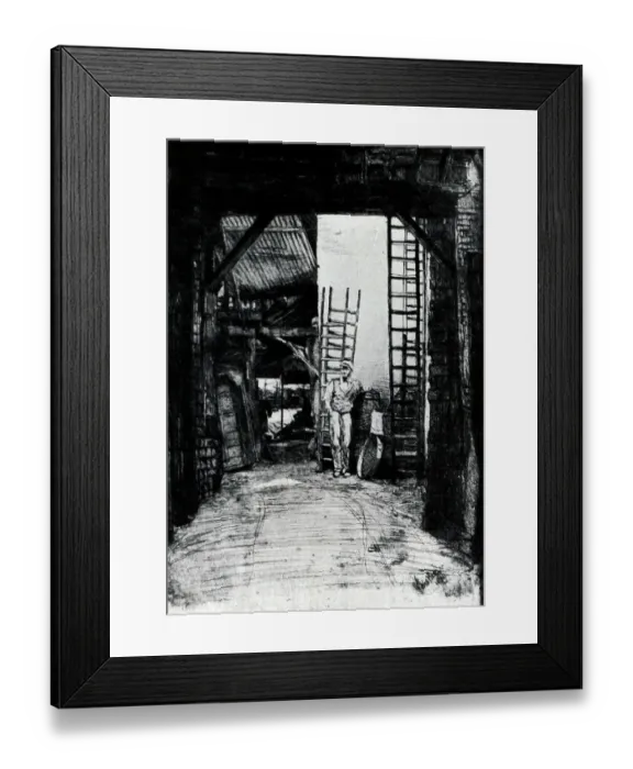Framed Print : Wharf Interior, The Thames Framed Print : Wharf Interior, The Thames