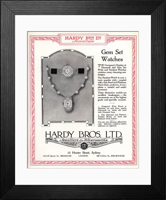 Framed Print : Hardy Bros Advertisement Framed Print : Hardy Bros Advertisement