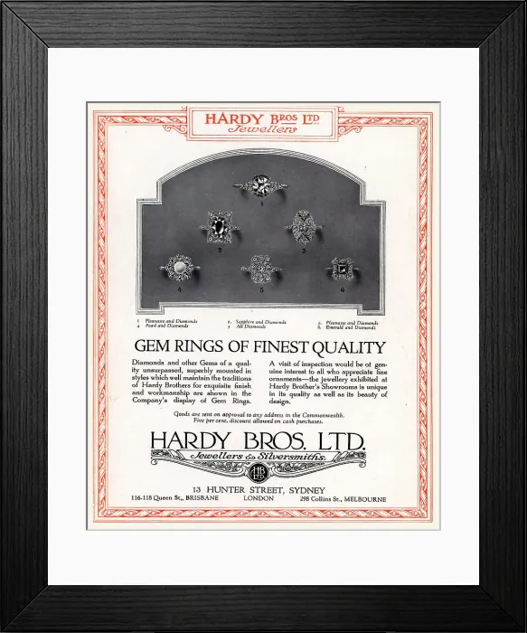 Framed Print : Hardy Bros Advertisement Framed Print : Hardy Bros Advertisement