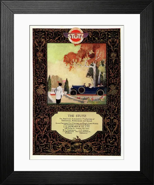 Framed Print : Advertisement for The Stutz Motor Company Framed Print : Advertisement for The Stutz Motor Company