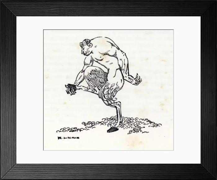 Framed Print : Satyr. A comic illustration of the Greek mythological Satyr Framed Print : Satyr. A comic illustration of the Greek mythological Satyr