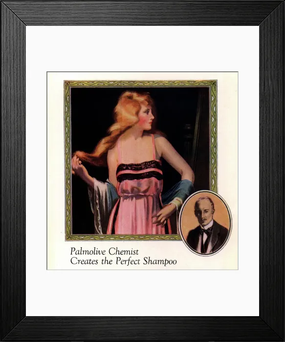Framed Print : Palmolive Shampoo Advertisement Framed Print : Palmolive Shampoo Advertisement