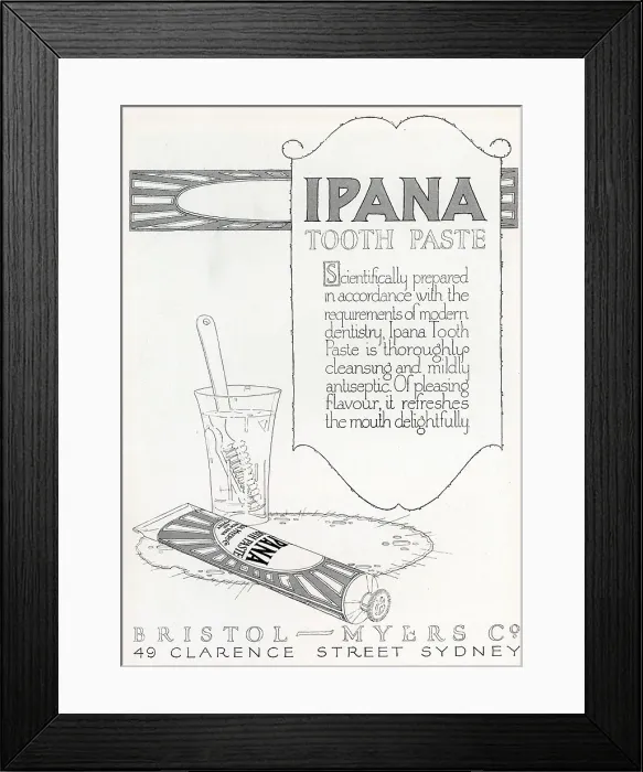 Framed Print : Bristol Myers Co Ipana Advertisement Framed Print : Bristol Myers Co Ipana Advertisement
