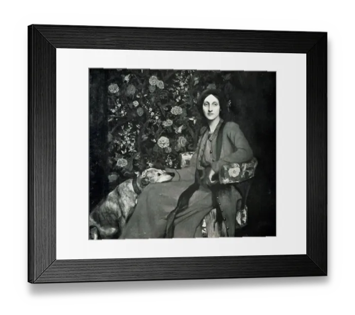 Framed Print : Portrait of Lady and Dog Framed Print : Portrait of Lady and Dog
