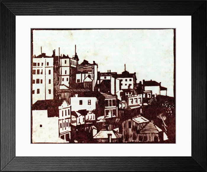 Framed Print : City Woodcut Framed Print : City Woodcut