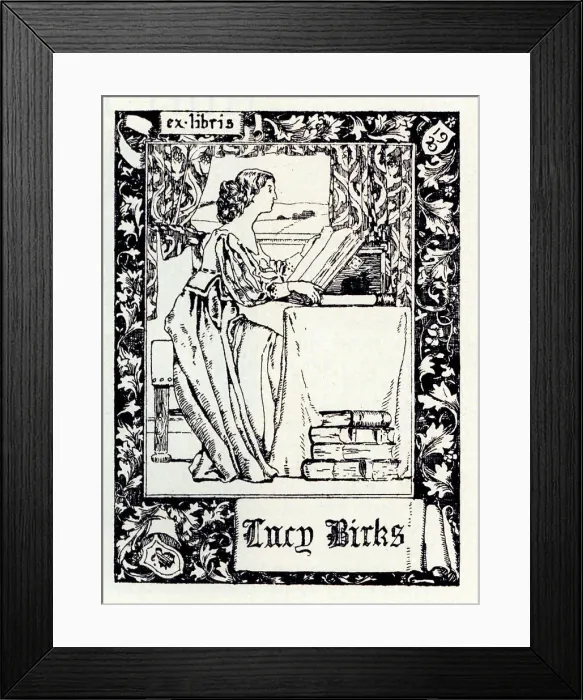 Framed Print : Etched Bookplate Design Framed Print : Etched Bookplate Design