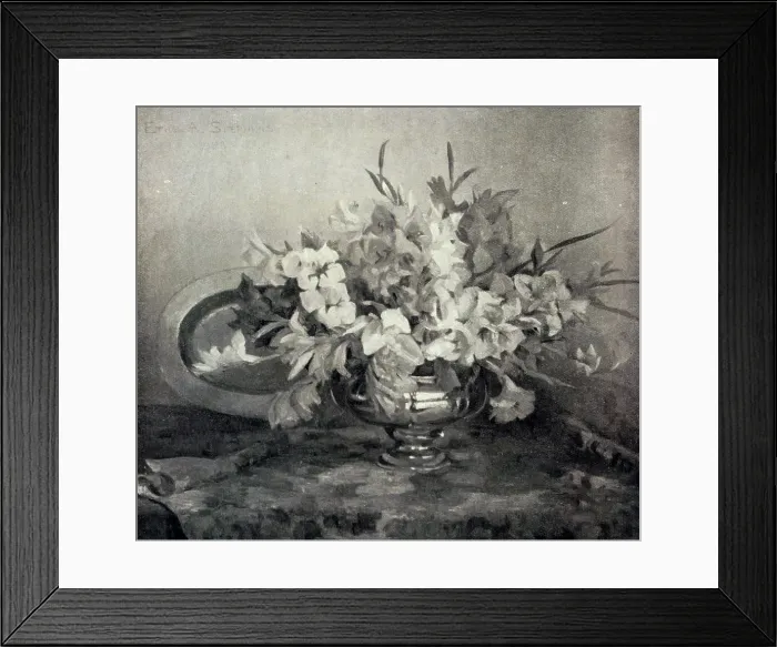 Framed Print : Gladioli. A still life flower piece oil painting of a vase of gladioli flowers Framed Print : Gladioli. A still life flower piece oil painting of a vase of gladioli flowers