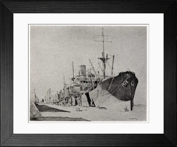 Framed Print : Wharves at Birkenhead, S. A Framed Print : Wharves at Birkenhead, S. A