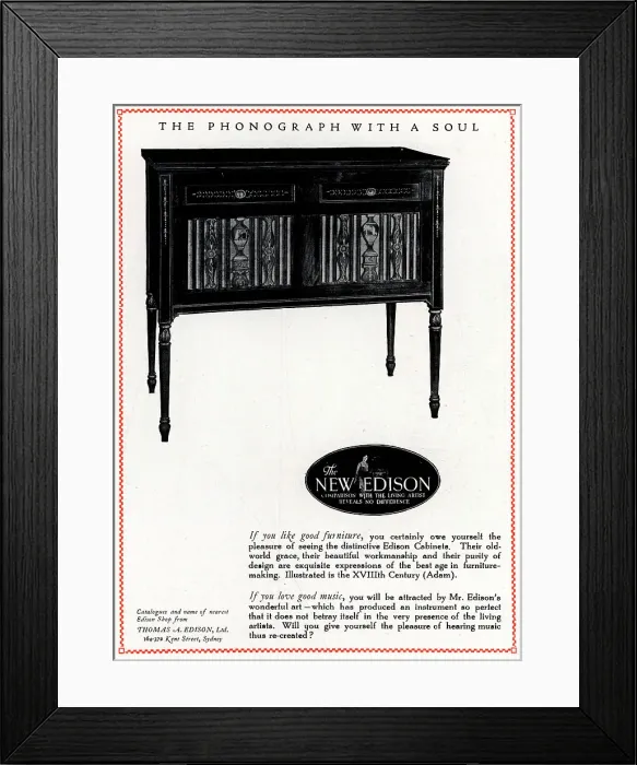 Framed Print : Thomas A. Edison Ltd Advertisement Framed Print : Thomas A. Edison Ltd Advertisement