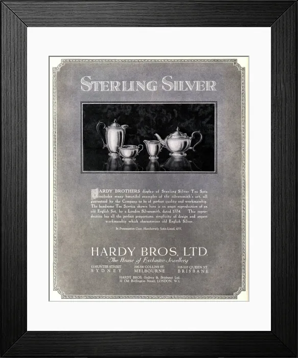 Framed Print : Hardy Bros Advertisement
