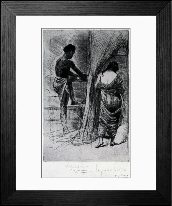 Framed Print : Turkish Bath With Two Figures Framed Print : Turkish Bath With Two Figures