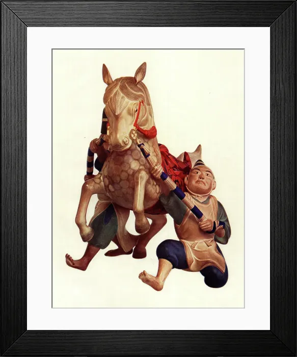 Framed Print : Japanese Bizen Ware Sacred Horse and Attendants Framed Print : Japanese Bizen Ware Sacred Horse and Attendants