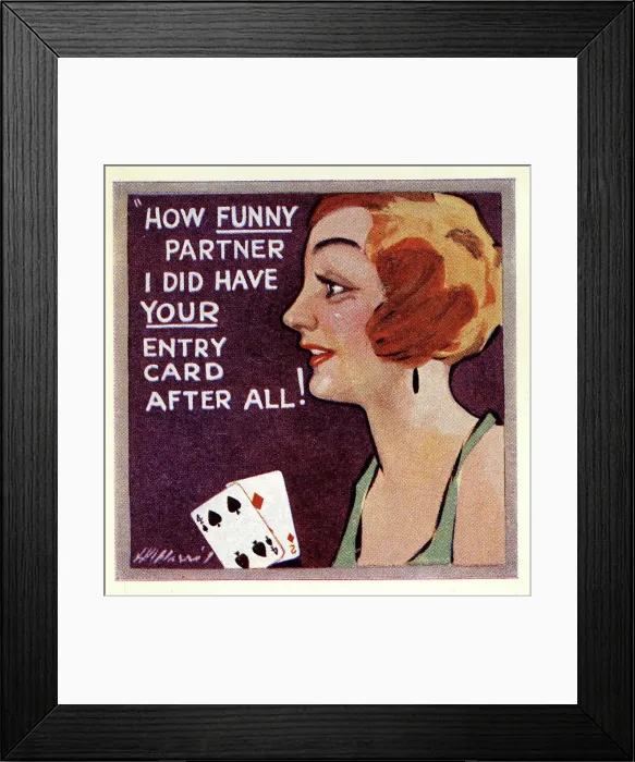 Framed Print : Comic Score Card for Bridge Playing Card Game No. 2 Framed Print : Comic Score Card for Bridge Playing Card Game No. 2