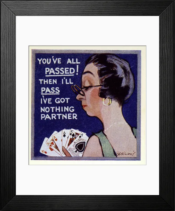 Framed Print : Comic Score Card for Bridge Playing Card Game No. 6 Framed Print : Comic Score Card for Bridge Playing Card Game No. 6