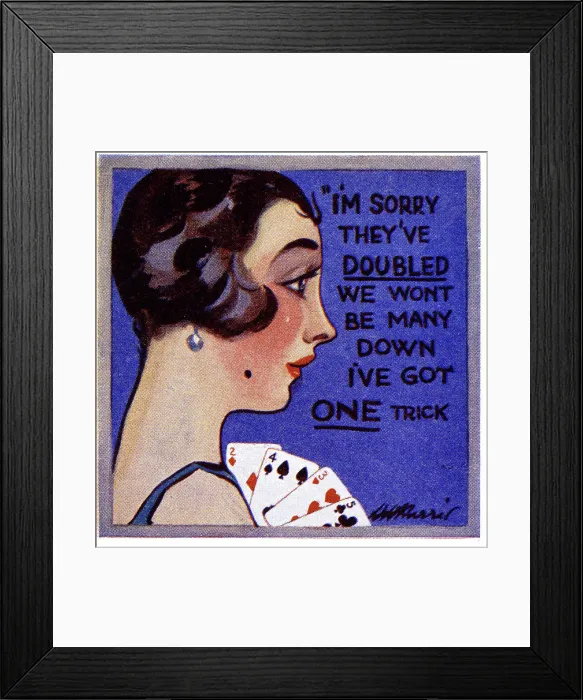 Framed Print : Comic Score Card for Bridge Playing Card Game No. 4 Framed Print : Comic Score Card for Bridge Playing Card Game No. 4