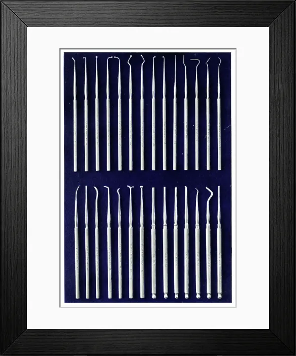 Framed Print : Dentist's equipment, dental instruments Framed Print : Dentist's equipment, dental instruments