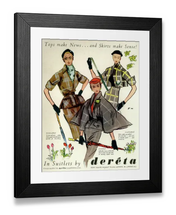 Framed Print : Advert, Dereta Women's Fashion Tops and Skirts Framed Print : Advert, Dereta Women's Fashion Tops and Skirts