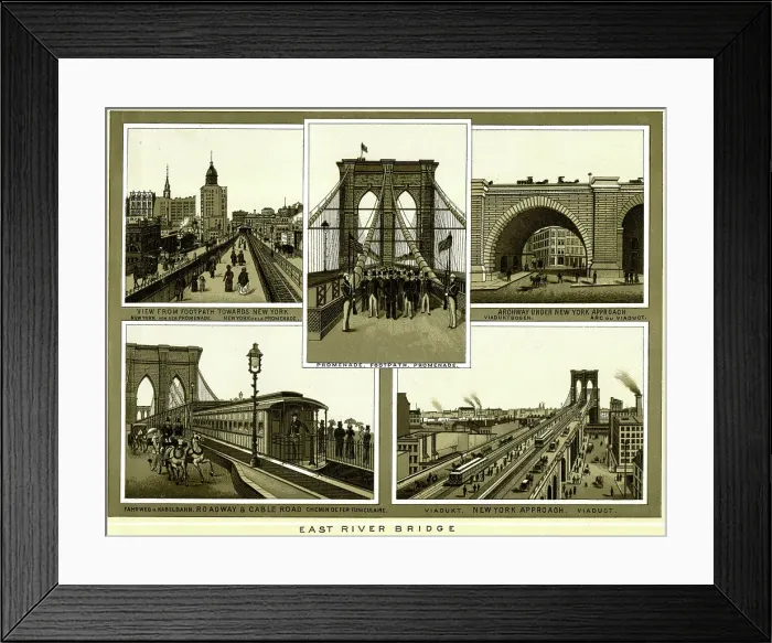 Framed Print : East River Bridge, New York City, USA Framed Print : East River Bridge, New York City, USA