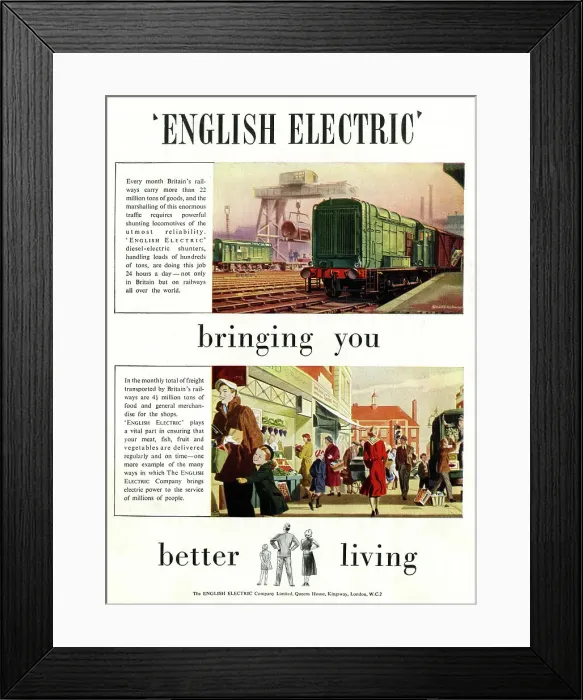 Framed Print : Advert, English Electric, bringing you better living Framed Print : Advert, English Electric, bringing you better living