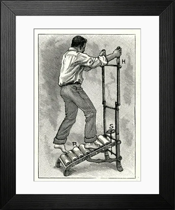 Framed Print : Forerunner of a gym treadmill or running machine Framed Print : Forerunner of a gym treadmill or running machine