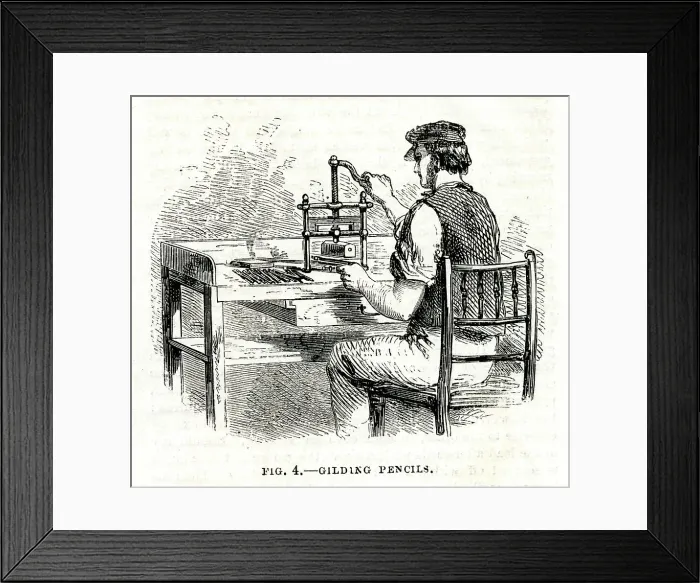 Framed Print : Gilding Pencils - Pencil Making at Keswick Framed Print : Gilding Pencils - Pencil Making at Keswick