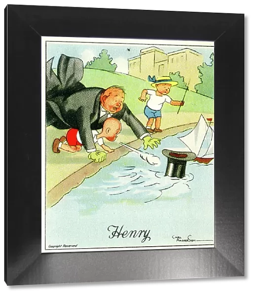 Sailing with a top hat, Henry cartoon by Carl Anderson