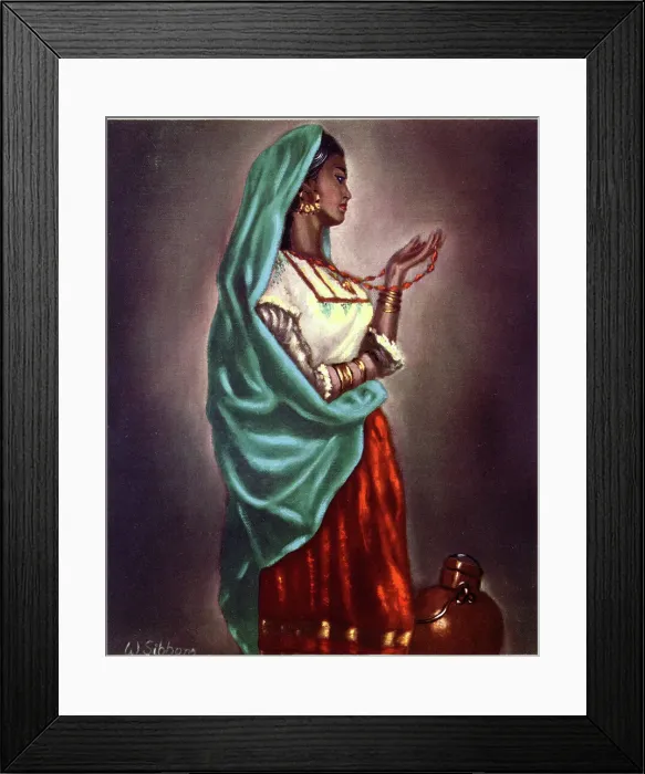 Framed Print : Indian Elegance, painting by W Sibbons Framed Print : Indian Elegance, painting by W Sibbons