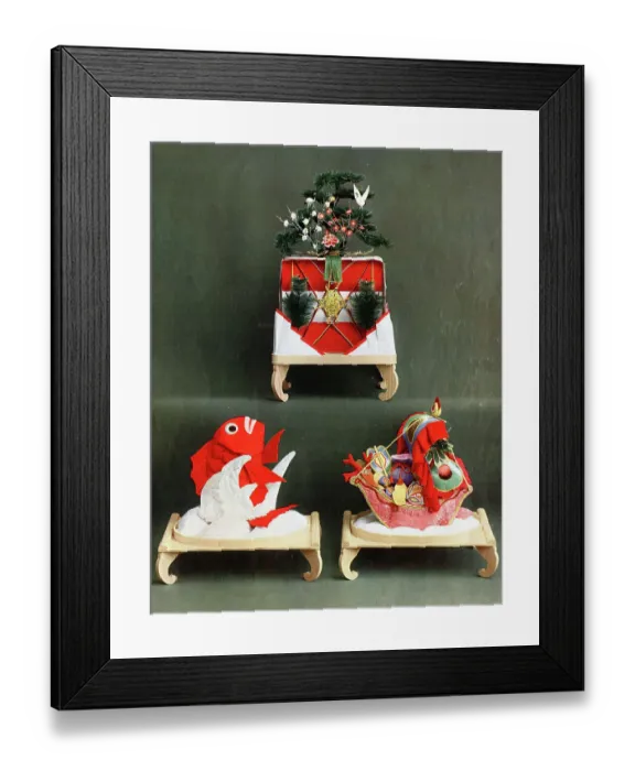 Framed Print : Three Japanese Gifts for Felicitous Events
