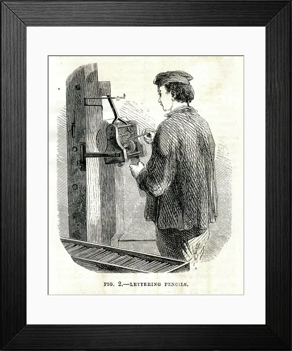 Framed Print : Lettering Pencils - Pencil Making at Keswick Framed Print : Lettering Pencils - Pencil Making at Keswick