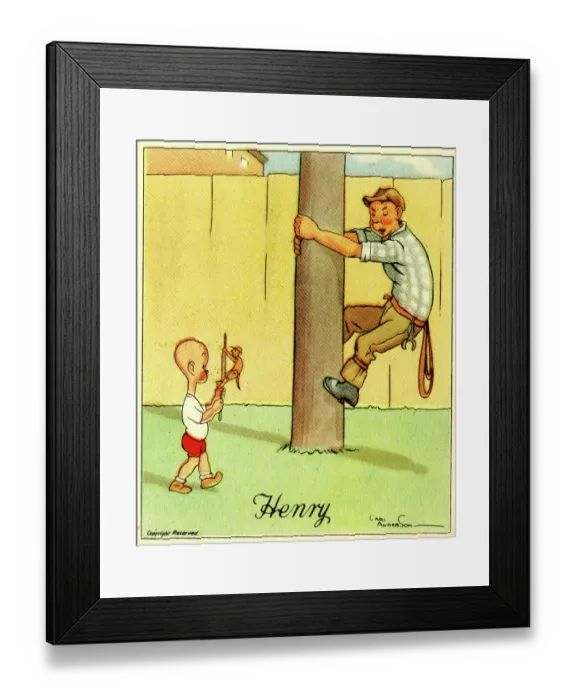 Framed Print : Making a Monkey of Him, Henry cartoon