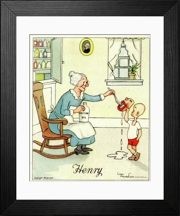 Framed Print : Masking the Medicine, Henry cartoon Framed Print : Masking the Medicine, Henry cartoon