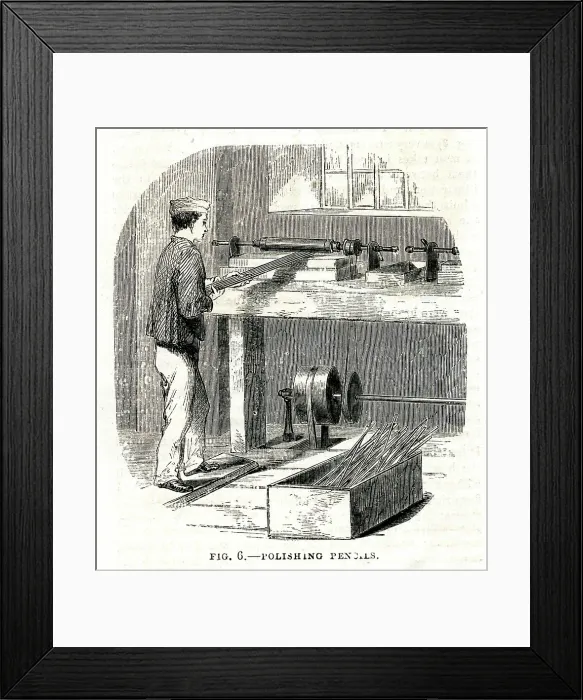 Framed Print : Polishing Pencils - Pencil Making at Keswick Framed Print : Polishing Pencils - Pencil Making at Keswick