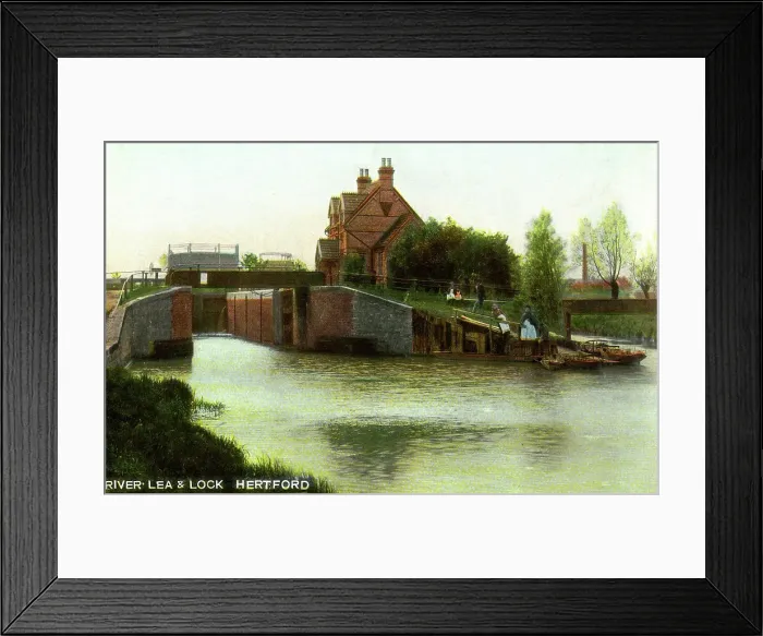 Framed Print : River Lea and Lock, Hertford Framed Print : River Lea and Lock, Hertford