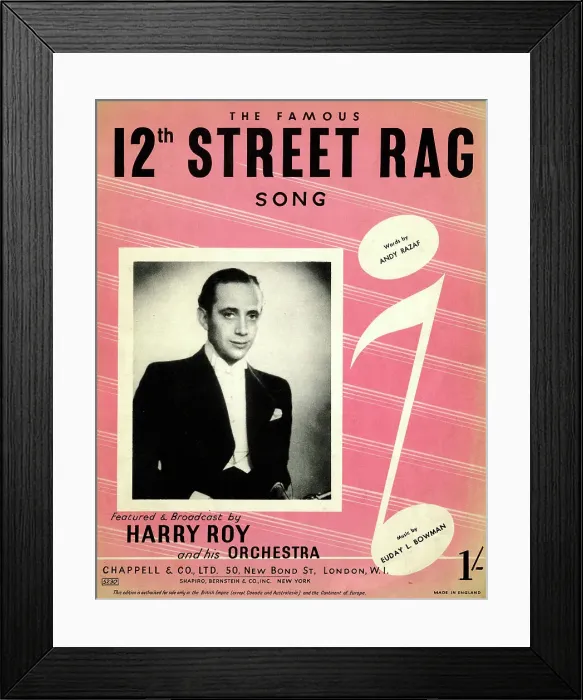 Framed Print : Music cover, 12th Street Rag, Harry Roy Framed Print : Music cover, 12th Street Rag, Harry Roy