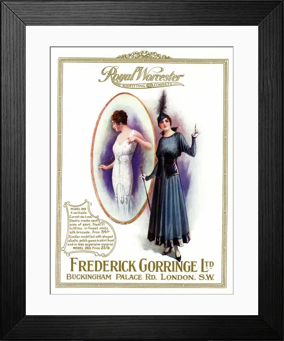 Framed Print : Advert, Royal Worcester Kidfitting Corsets Framed Print : Advert, Royal Worcester Kidfitting Corsets
