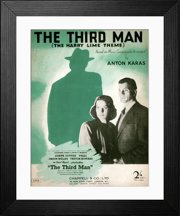 Framed Print : Music cover, The Third Man film, Harry Lime Theme Framed Print : Music cover, The Third Man film, Harry Lime Theme