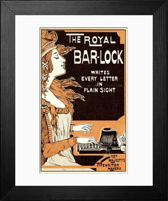 Framed Print : Advert, The Royal Bar-Lock typewriter Framed Print : Advert, The Royal Bar-Lock typewriter