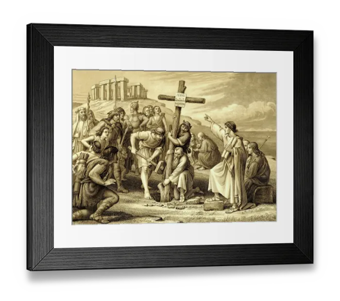 Framed Print : The First Preaching of Christianity in Britain Framed Print : The First Preaching of Christianity in Britain