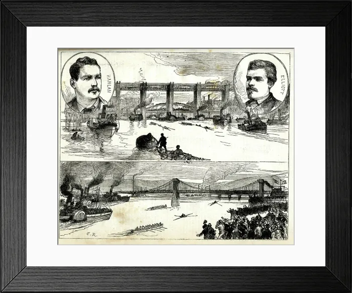 Framed Print : Sculling championship won by Edward Hanlan, River Tyne Framed Print : Sculling championship won by Edward Hanlan, River Tyne