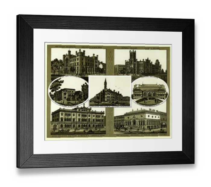Framed Print : Colleges and universities in New York City, USA