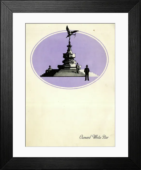 Framed Print : Cunard White Star, RMS Queen Mary, Dinner Menu Framed Print : Cunard White Star, RMS Queen Mary, Dinner Menu