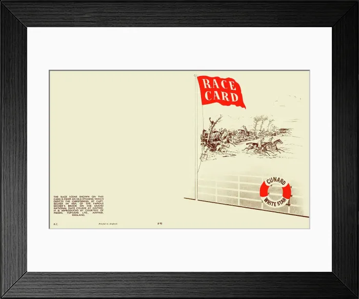 Framed Print : Cunard White Star, RMS Queen Mary, Horse Racing Framed Print : Cunard White Star, RMS Queen Mary, Horse Racing