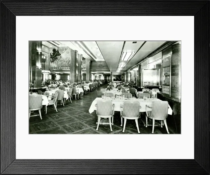 Framed Print : Cunard White Star, RMS Queen Mary, Restaurant Framed Print : Cunard White Star, RMS Queen Mary, Restaurant